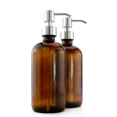 500ML de bruine Flessen van de Glaslotion met 28mm Pompautomaat