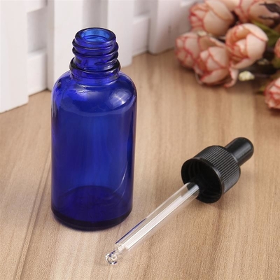 Het Druppelbuisjeflessen van het LinDeer30ml Blauwe Glas met Zwart Plastic GLB