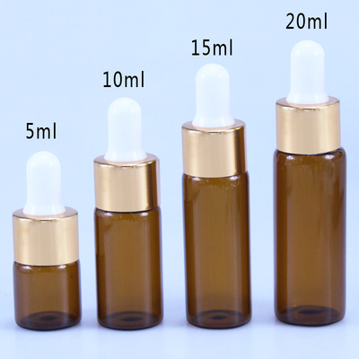 Het Druppelbuisjefles van het schoonheidsmiddelen10ml 15ml 20ml Bruine Glas voor Etherische olie