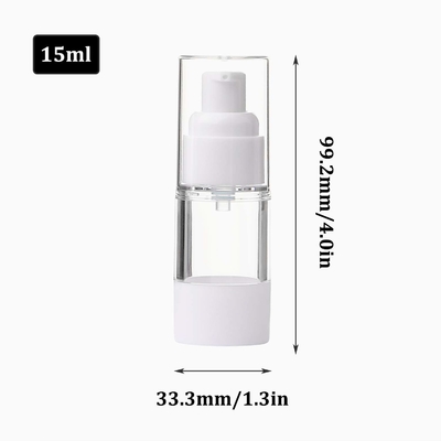 Het plastic van de de Pompfles van pp 15ml Witte Verpakkende Schoonheidsmiddel Zonder lucht
