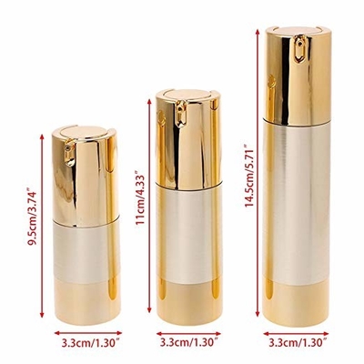 UV Technische Kleine Gouden Pompflessen Zonder lucht 15ml 30ml 50ml