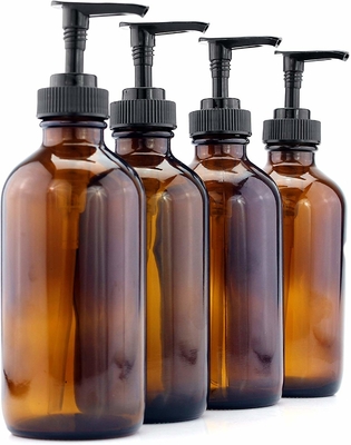 Fles van de HUISDIEREN de Bruine 500ml Plastic Lotion met 28MM Zwarte Pomp