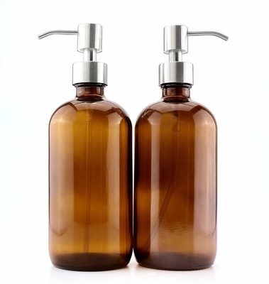500ML de bruine Flessen van de Glaslotion met 28mm Pompautomaat