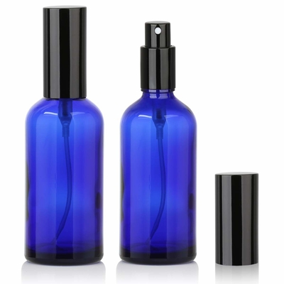 Fles van de de Pomp Kosmetische Nevel van het LinDeer50ml de Blauwe Glas met Black Mistspuitbus