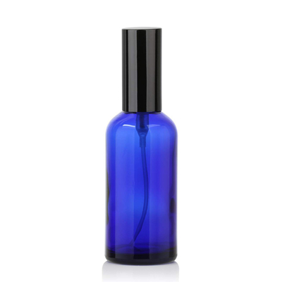 Fles van de de Pomp Kosmetische Nevel van het LinDeer50ml de Blauwe Glas met Black Mistspuitbus